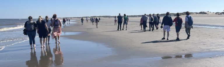Wad stil op het strand